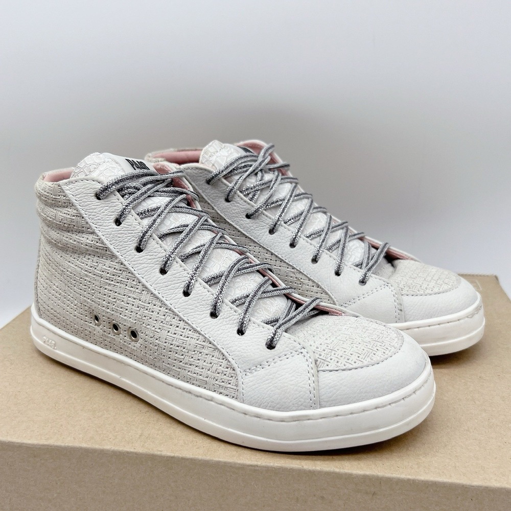 P448 Skate Flax Laser Cut Leather High-Top Zip Sneakers Womens EU 36 US 5- 5.5